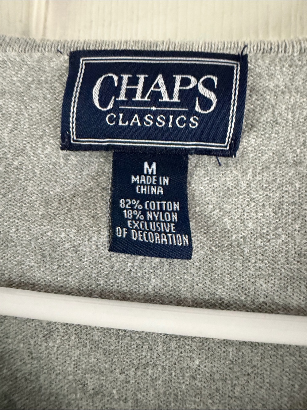 Chaps Light Gray Ruffle-Front Knit Cardigan - Picture 4 of 4